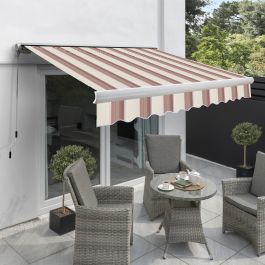 2.5m Full Cassette Electric Awning, Yellow Stripe Polyester